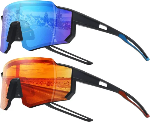 Vista 36 de STORYCOAST Lentes de sol deportivos polarizados para hombres y mujeres, para conducir, pesca, ciclismo, bicicleta de montaña, protección UV400