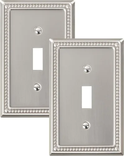 Vista 119 de Paquete de 2 cubiertas de placa de interruptor de luz de doble palanca, cubiertas decorativas de placa de doble interruptor Pearls, placa de pared