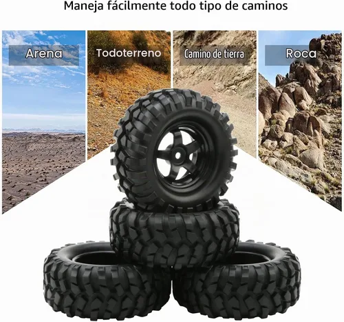 Vista 5 de Neumáticos para Buggy + llanta de 5 radios para vehículo todo terreno RC HSP 1/10 (4 unidades)