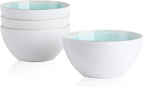 Vista 6 de Stone lain Juego de platos de porcelana, 4 cuencos, Josephine - Menta