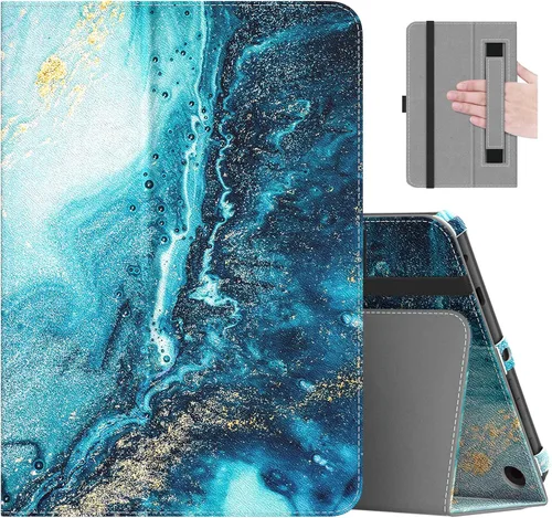 Vista 33 de MoKo - Funda compatible con la tablet Kindle Fire HD 8 y 8 Plus (10ª generación, versión de 2020), funda de soporte plegable y diseño delgado