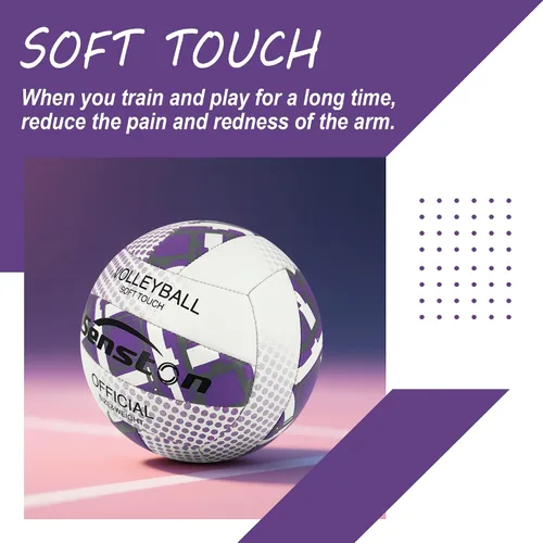 Vista 5 de Senston Voleibol Oficial Tamaño 5 – Balón de voleibol suave impermeable para interiores y exteriores, para niños, jóvenes y adultos, juego de playa