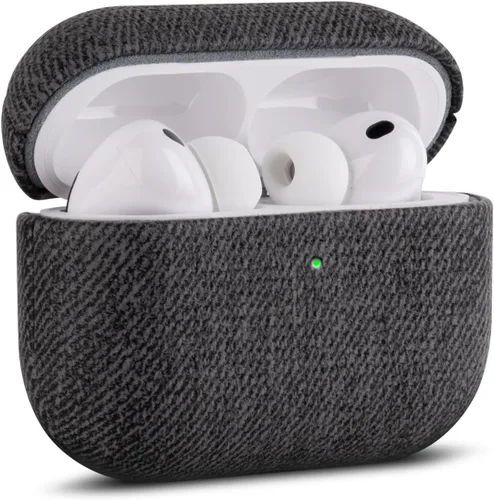 Vista 32 de Haobobro Funda de piel para AirPods Pro 3, piel seleccionada respetuosa con la piel, con textura de fibra de carbono, hecha a mano, funda rígida