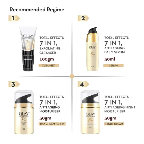 Vista 7 de Tratamiento facial de noche, hidratante 1.7 onzas líquidas, embalaje puede variar de Olay Total Effects
