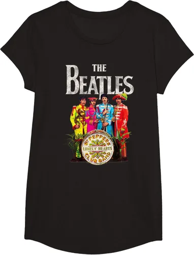 Vista 2 de The Beatles Sgt. Pepper's Lonely Hearts Camiseta de manga corta Negro