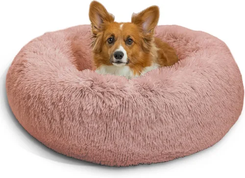 Vista 77 de Best Friends by Sheri - The Original Calming Donut - Cama calmante en forma de dona para perros y gatos - Pelo largo, azul bebé, M, 30 x 30 pulgadas