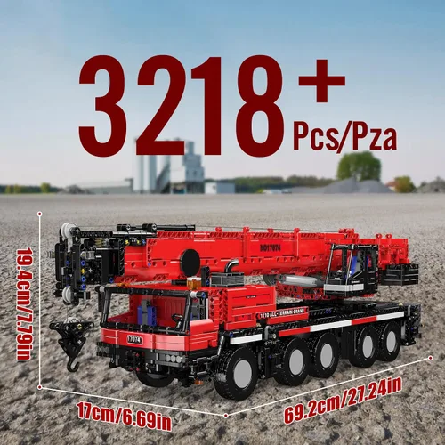 Vista 7 de Mould King 17074 Engineering LTM Crane: Modelos de máquina de grúa de construcción con control remoto todo terreno perfectos para entusiastas