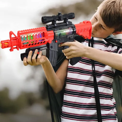 Vista 6 de ArtCreativity Rifle de juguete vibratorio para niños, pistola falsa iluminada de 13.25 pulgadas con sonidos, vibración inmersiva