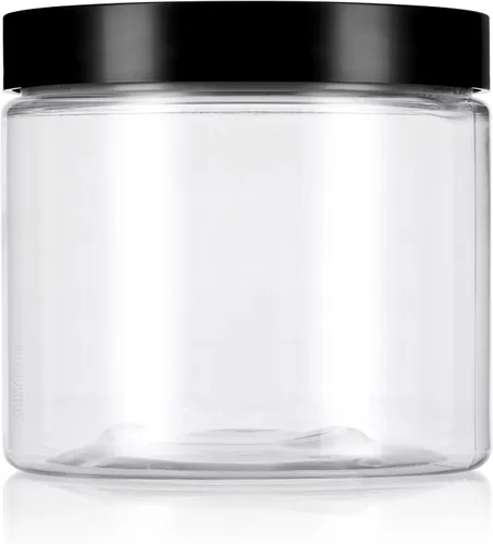 Vista 7 de Frascos x 6 unidades recargables, de plástico transparente, libre de BPA, de 16 oz, con etiquetas.