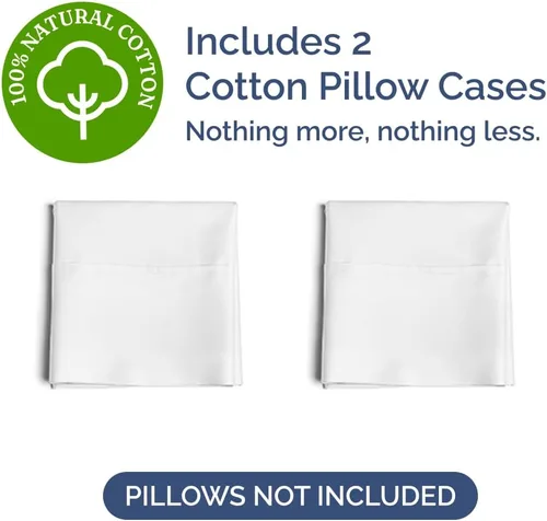Vista 3 de Juego de 2 fundas de almohada 100 % algodón de 400 hilos, sin arrugas ni decoloración, protectores lavables a máquina, ropa de cama de hotel