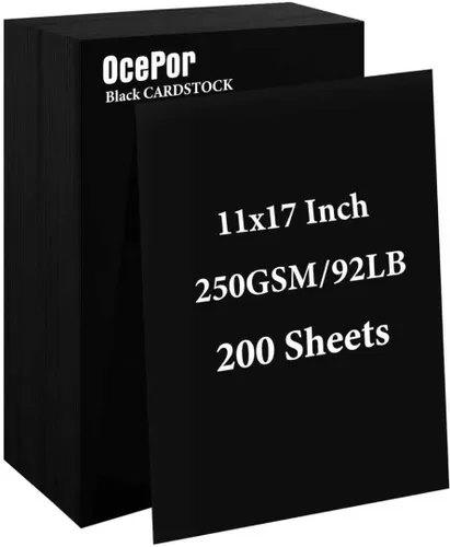 Vista 28 de OcePor 100 hojas de cartulina negra de 8.5 x 11 pulgadas, cartulina negra de 92 libras/250gsm, papel grueso de cartulina, papel pesado de cartulina