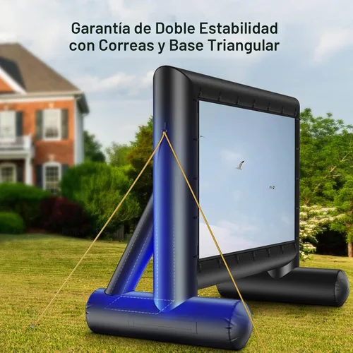 Vista 2 de Amada AMPJ04 - Pantalla de cine inflable para exteriores de 14 pies, pantalla de proyector con aire rápido de bajo ruido, compatible con proyección