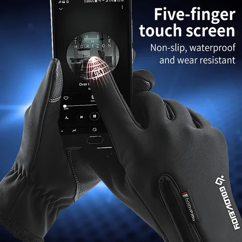 Vista 2 de Guantes de nieve y snowboard impermeables, guantes de invierno mejorados para hombres y mujeres con pantalla táctil cálida, guantes de esquí a