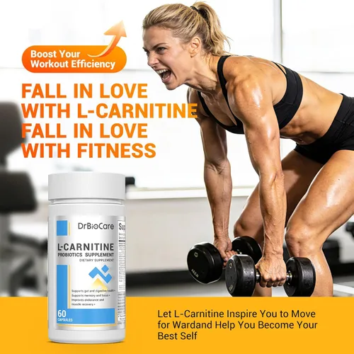 Vista 4 de DrBioCare Suplemento de probióticos de L-carnitina, contiene L-carnitina, probióticos, café verde en polvo, extracto de yerha mate, extracto