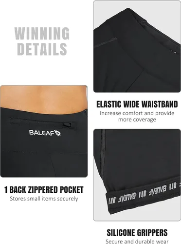 Vista 5 de BALEAF Pantalones cortos acolchados de ciclismo para mujer, pantalones de ciclismo capris para ciclismo, leggings giratorios 34 UPF 50+