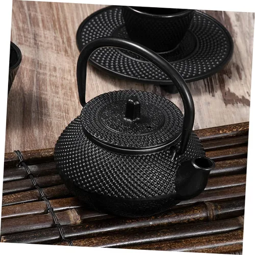 Vista 4 de SHERCHPRY Mini tetera gris hierro fundido tetera decorativa tetera tetera adornada para Tearoom
