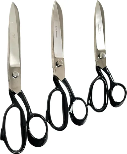 Vista 2 de Juego de 3 tijeras de sastre alemanas de alta calidad (6", 8", 10") – Tijeras de corte de tela resistentes para costura, costura y tapicería