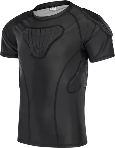 Vista 9 de Protector de costilla de fútbol acolchado para niños y niñas, camiseta de protección de pecho para rugby, béisbol, fútbol, baloncesto