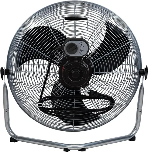 Vista 4 de Soplador azul de 20 pulgadas de alta velocidad 4600 CFM, 3 velocidades, inclinación ajustable, ventilador de piso industrial