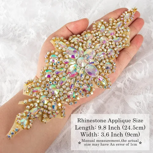 Vista 4 de ShiDianYi Vestido nupcial de la boda de la correa de la faja apliques con el cinturón de piedra AB decoración de la cintura del rhinestone nupcial