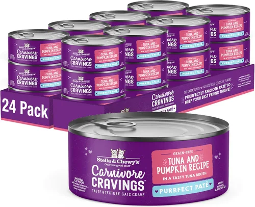 Vista 20 de Stella & Chewy's Carnivore Cravings Purrfect Paté - Alimento húmedo prémium sin granos para gatos, receta de pollo y atún, alto contenido