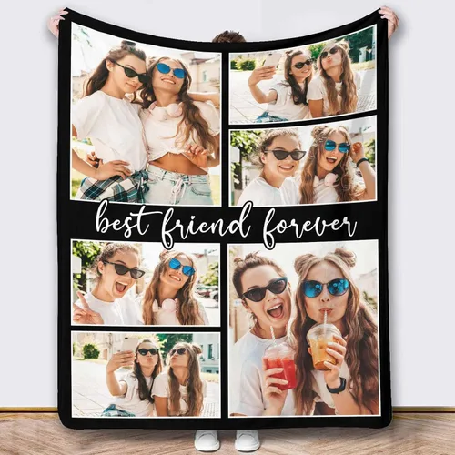 Vista 14 de Mantas de fotos personalizadas, 10 fotos personalizadas, mantas de imagen personalizadas, regalos para hermana, papá, mamá, hija, hijo