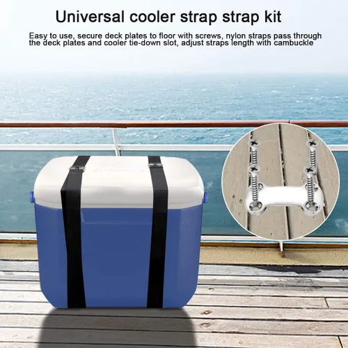 Vista 5 de Kit de Correa de Amarre Universal para Enfriadores, Kit de Amarre para Correas de Enfriadores, Correa de Amarre con Hebilla de Leva Compatible
