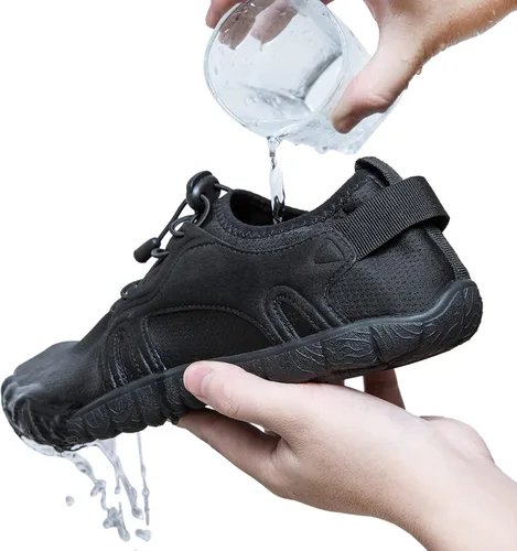 Vista 5 de Josaywin Zapatos de agua para hombre descalzos de secado rápido, calcetines acuáticos para natación, buceo, surf, piscina, deportes acuáticos