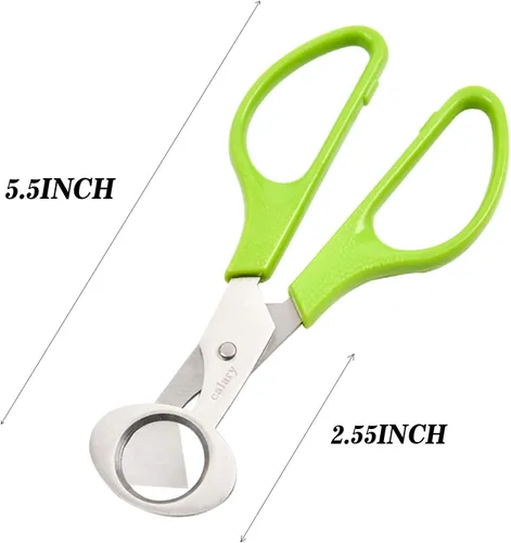 Vista 2 de Tijeras de cortador de huevos de codorniz 6 uds herramienta de tijeras de huevo de cocina (verde)