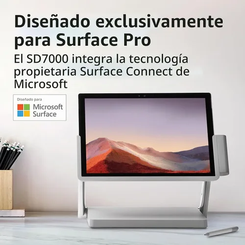 Vista 4 de Kensington Estación de acoplamiento SD7000 Surface Pro para Surface Pro 7, 7+, 6, salida de video 4K dual (K62917NA)