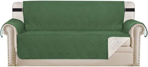Vista 85 de H.VERSAILTEX Funda reversible para silla, protector de muebles antideslizante, resistente al agua, con correas elásticas de 2 pulgadas