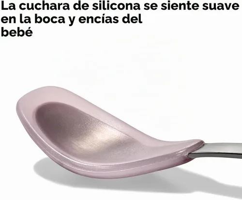 Vista 5 de OXO TOT Juego de cucharas de alimentación W Ópalo de silicona suave y flor Ópalo y flor