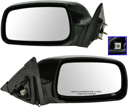 Vista 200 de TRQ Conjunto de 2 piezas de espejo lateral para conductor y pasajero, ajuste eléctrico, sin calefacción, sin memoria, color negro, compatible