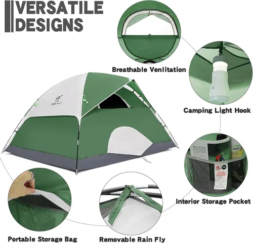 Vista 3 de CAMEL CROWN 4/6 Person Tent Waterproof Lightweight Portable Backpacking Tent for Outdoor Camping Hiking