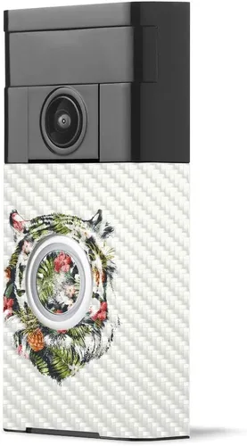 Vista 27 de MightySkins - Piel de fibra de carbono para timbre de video con anillo – Madera abstracta Acabado de fibra de carbono texturizado protector