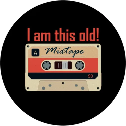 Vista 3 de I am this old Vintage Tech Nostalgia Cassette Mixtape PopSockets Standard PopGrip