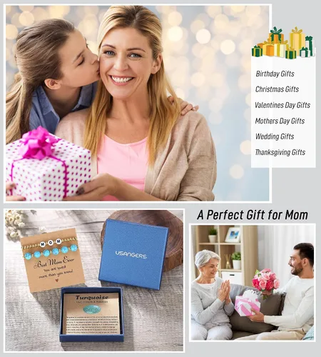 Vista 6 de USANGERS Juego de pulseras con cuentas para mujeres, adolescentes, niñas, regalos únicos para su madre, hija, hermana, amiga, esposa, abuela