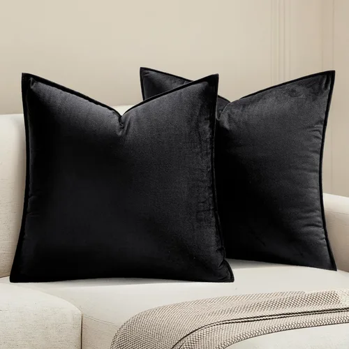 Vista 9 de MIULEE Paquete de 2 fundas de cojín decorativas de terciopelo suave, cuadradas, unicolor, para sofá, dormitorio, automóvil, 16 x 16 pulgadas