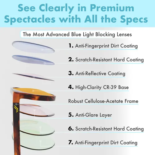 Vista 8 de Orange Blue Light Blocking Glasses for Better Sleep - 99.5% Premium Acetate Migraine Glasses for Women & Men