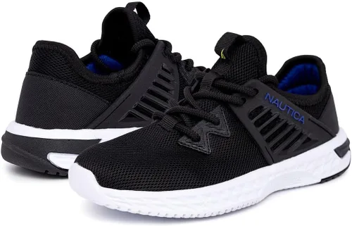 Vista 6 de Nautica Zapatos deportivos con cordones para niños, cómodos zapatos para correr para niños y niñas, niños pequeños y grandes