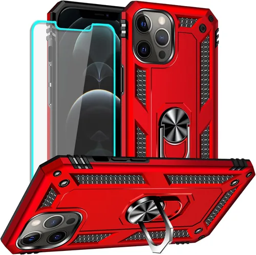 Vista 28 de Yiakeng Funda para iPhone 12 Mini: Funda para iPhone 12 Mini con protector de pantalla HD, fundas protectoras de grado militar con anillo para Verde