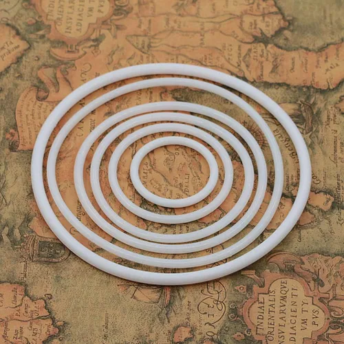 Vista 8 de Ciieeo Accesorios de bordado, 30 aros redondos de atrapasueños, anillos de plástico para atrapasueños, aros circulares blancos para atrapasueños
