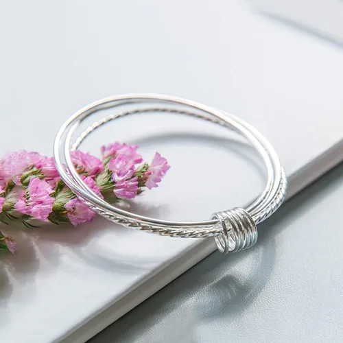 Vista 2 de Silver Bangle Bracelet