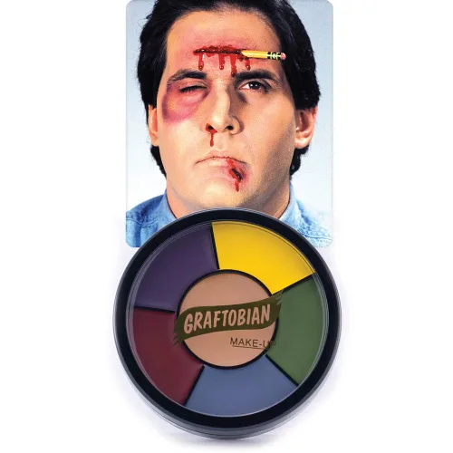 Vista 3 de Graftobian Rueda de maquillaje de moretones severos para lesiones especiales, cosplay y Halloween, 6