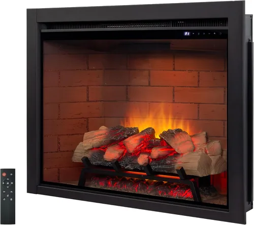 Vista 10 de Inserto de chimenea eléctrica con luz superior, opción de color de llama de 12 × 12 × 12 con sonido crepitante de fuego, 30 5/8 ″ W × 24 5/16 ″ H