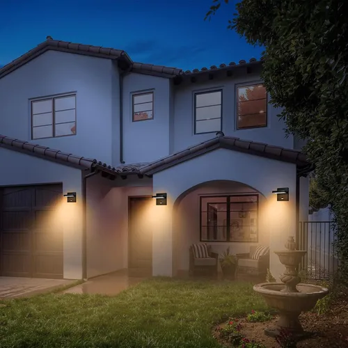 Vista 7 de Luz exterior con sensor de movimiento, luces LED de seguridad de 650 lm para exteriores, impermeables, con cabezal ajustable de 270°, iluminación