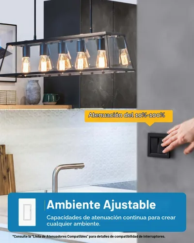 Vista 5 de ST64 - Bombilla de filamento LED de 8.5 W, varios colores y tamaños, 4/16 de pulgada