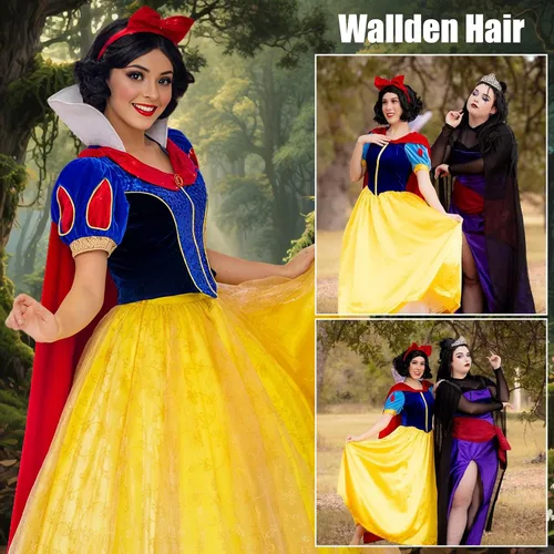 Vista 98 de Peluca de cosplay estilo Bob azul oscuro + horquilla de libélula + collar para fiesta, disfraz de Halloween, peluca de mujer