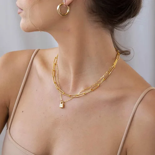 Vista 8 de Oak&Luna - Collar personalizado con cerradura inicial