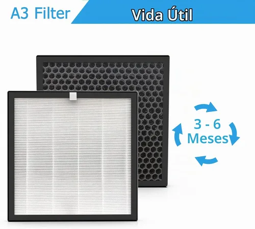 Vista 5 de Filtro de repuesto HEPA A3 H13 apto para purificador de aire VEWIOR A3, paquete de 2